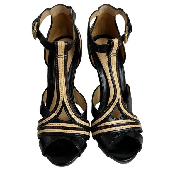 L.A.M.B. T-Strap Open Toe Stilettos Heels Size 5.5 NWT - Picture 2 of 9